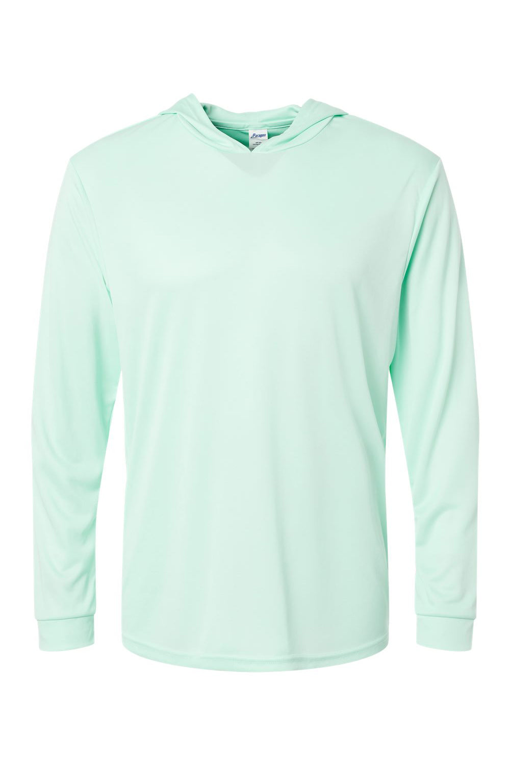 Paragon 220 Mens Bahama Performance Moisture Wicking Long Sleeve Hooded T-Shirt Hoodie Mint Green Flat Front
