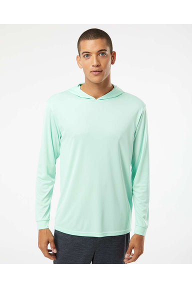 Paragon 220 Mens Bahama Performance Long Sleeve Hooded T-Shirt Hoodie Mint Green Model Front