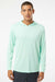 Paragon 220 Mens Bahama Performance Moisture Wicking Long Sleeve Hooded T-Shirt Hoodie Mint Green Model Front