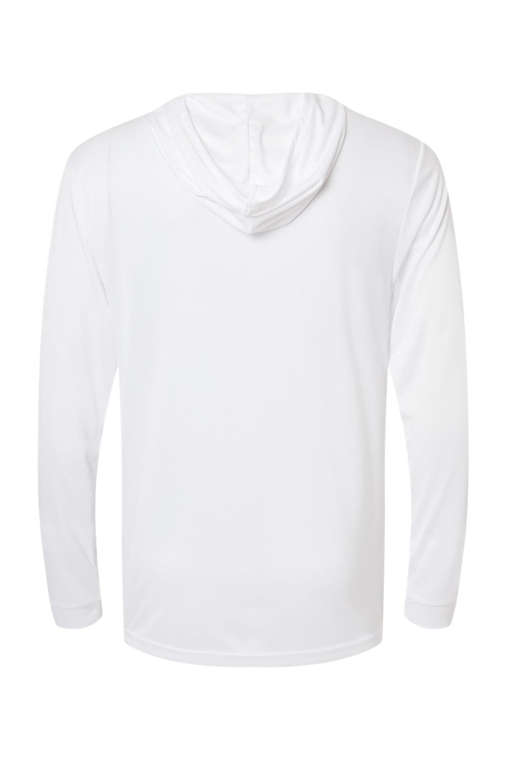 Paragon 220 Mens Bahama Performance Moisture Wicking Long Sleeve Hooded T-Shirt Hoodie White Flat Back