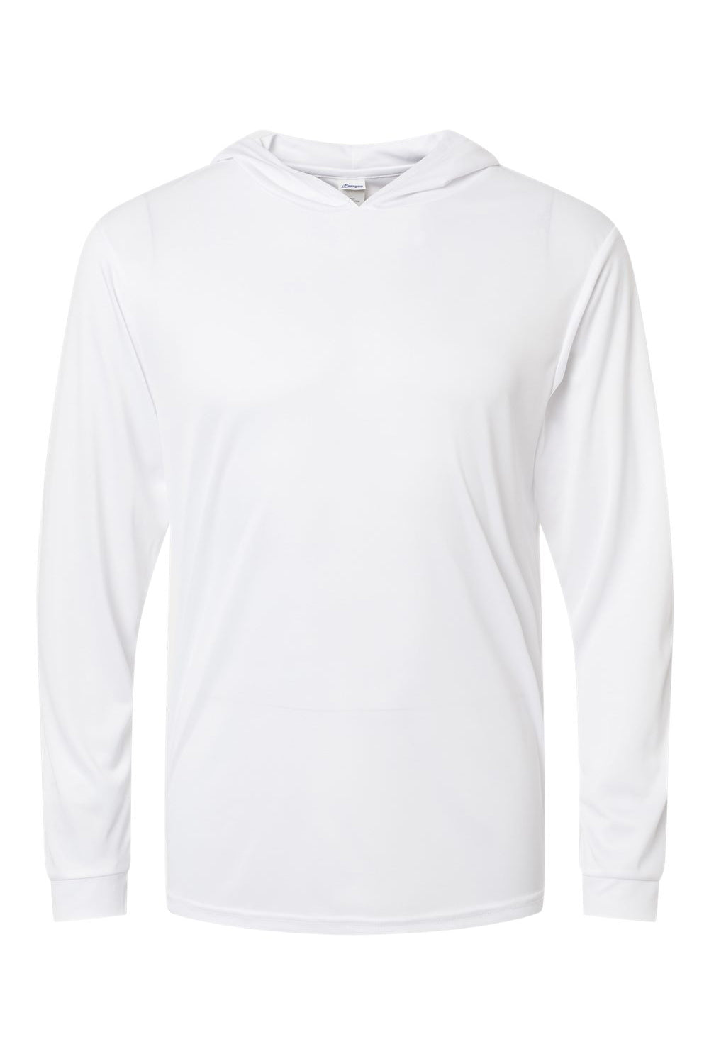Paragon 220 Mens Bahama Performance Moisture Wicking Long Sleeve Hooded T-Shirt Hoodie White Flat Front