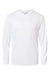 Paragon 220 Mens Bahama Performance Moisture Wicking Long Sleeve Hooded T-Shirt Hoodie White Flat Front