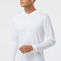 Paragon Mens Bahama Performance Moisture Wicking Long Sleeve Hooded T-Shirt Hoodie - White