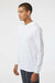Paragon 220 Mens Bahama Performance Moisture Wicking Long Sleeve Hooded T-Shirt Hoodie White Model Side