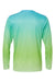 Paragon 225 Mens Barbados Performance Pin Dot Long Sleeve Crewneck T-Shirt Aqua Blue/Light Lime Green Flat Back
