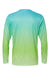 Paragon 225 Mens Barbados Performance Moisture Wicking Pin Dot Long Sleeve Crewneck T-Shirt Aqua Blue/Light Lime Green Flat Back