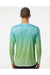 Paragon 225 Mens Barbados Performance Pin Dot Long Sleeve Crewneck T-Shirt Aqua Blue/Light Lime Green Model Back