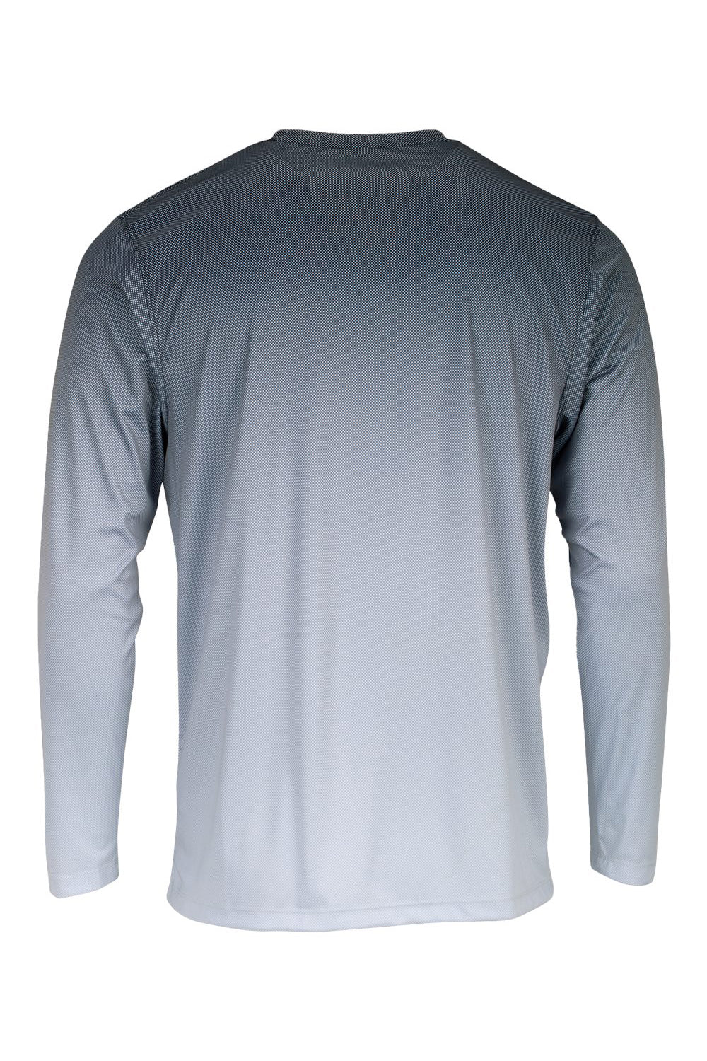 Paragon 225 Mens Barbados Performance Pin Dot Long Sleeve Crewneck T-Shirt Black/Light Charcoal Grey Flat Back