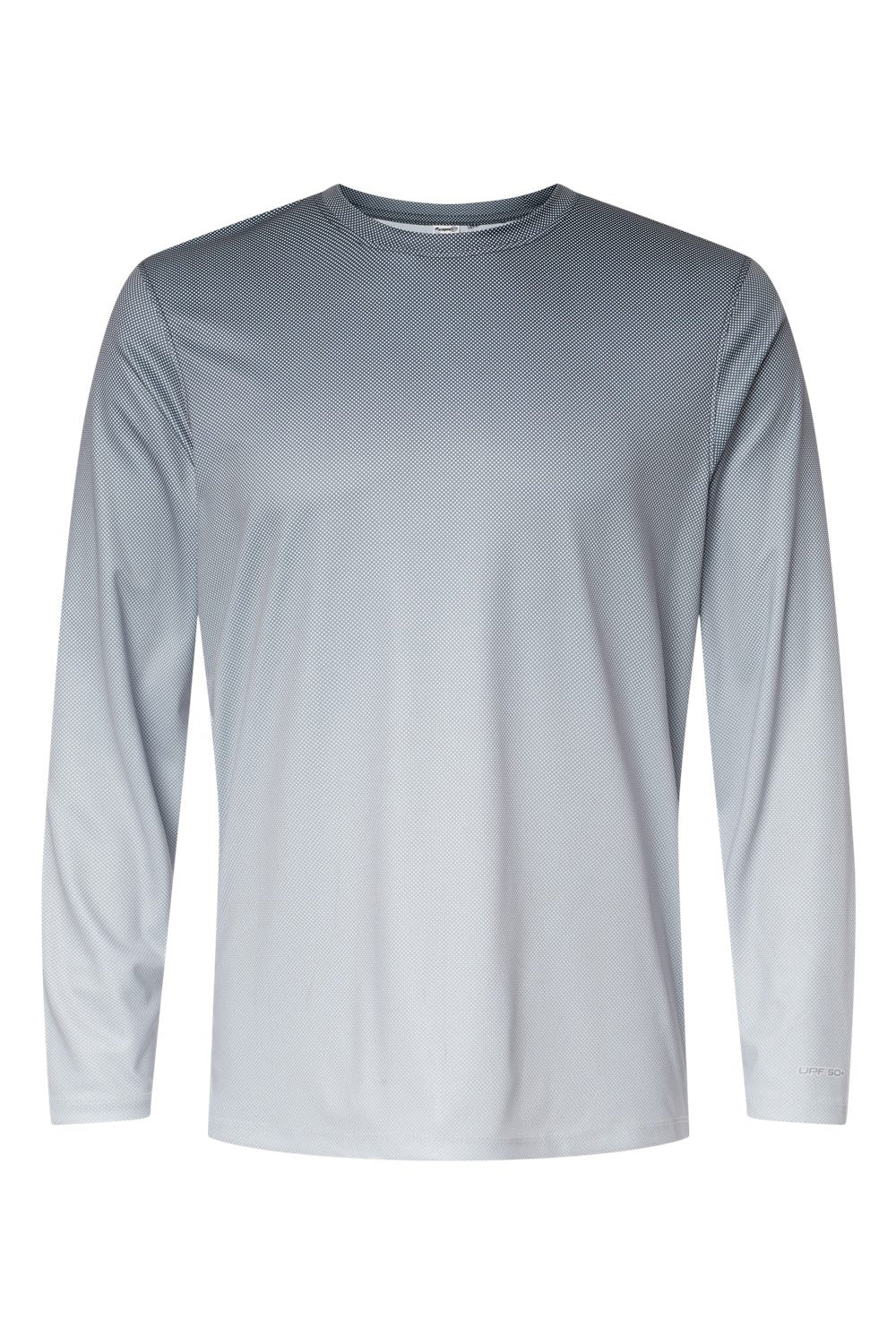 Paragon 225 Mens Barbados Performance Pin Dot Long Sleeve Crewneck T-Shirt Black/Light Charcoal Grey Flat Front