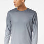 Paragon Mens Barbados Performance Moisture Wicking Pin Dot Long Sleeve Crewneck T-Shirt - Black/Light Charcoal Grey
