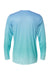 Paragon 225 Mens Barbados Performance Moisture Wicking Pin Dot Long Sleeve Crewneck T-Shirt Blue Mist/Light Teal Blue Flat Back