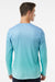 Paragon 225 Mens Barbados Performance Moisture Wicking Pin Dot Long Sleeve Crewneck T-Shirt Blue Mist/Light Teal Blue Model Back