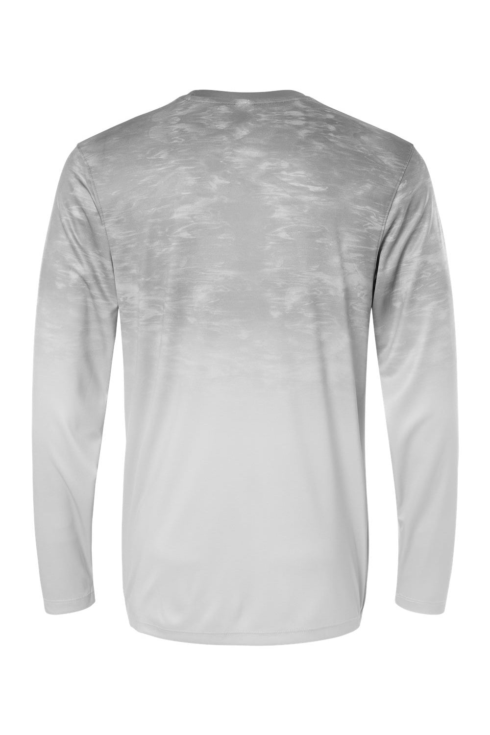 Paragon 229 Mens Montauk Oceanic Fade Performance Long Sleeve Crewneck T-Shirt Aluminum Grey Flat Back