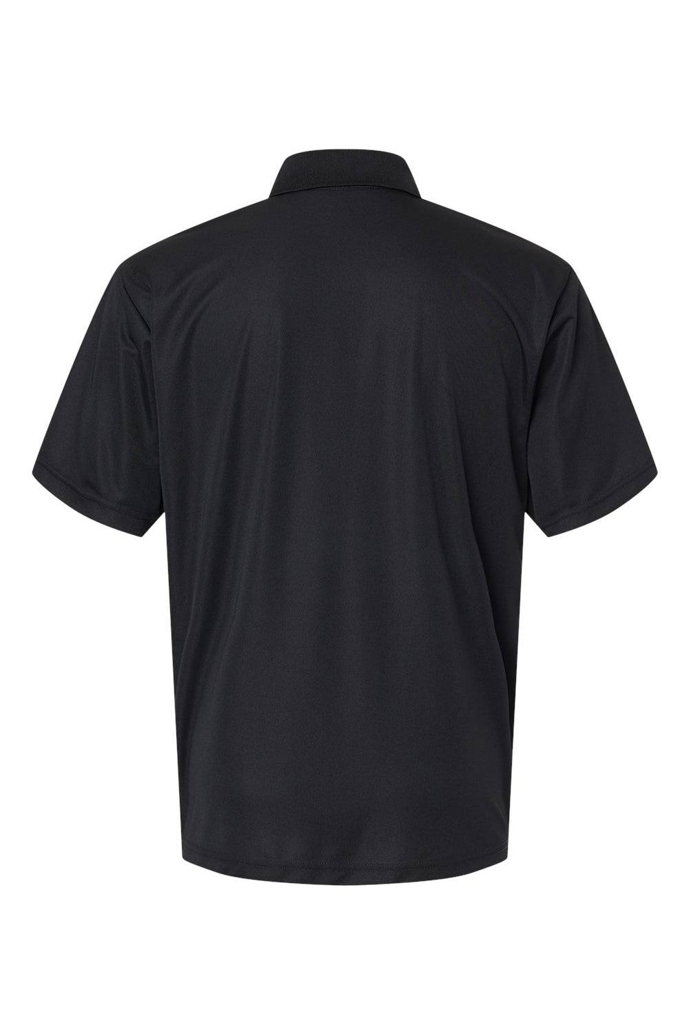 Paragon 500 Mens Sebring Performance Moisture Wicking Short Sleeve Polo Shirt Black Flat Back