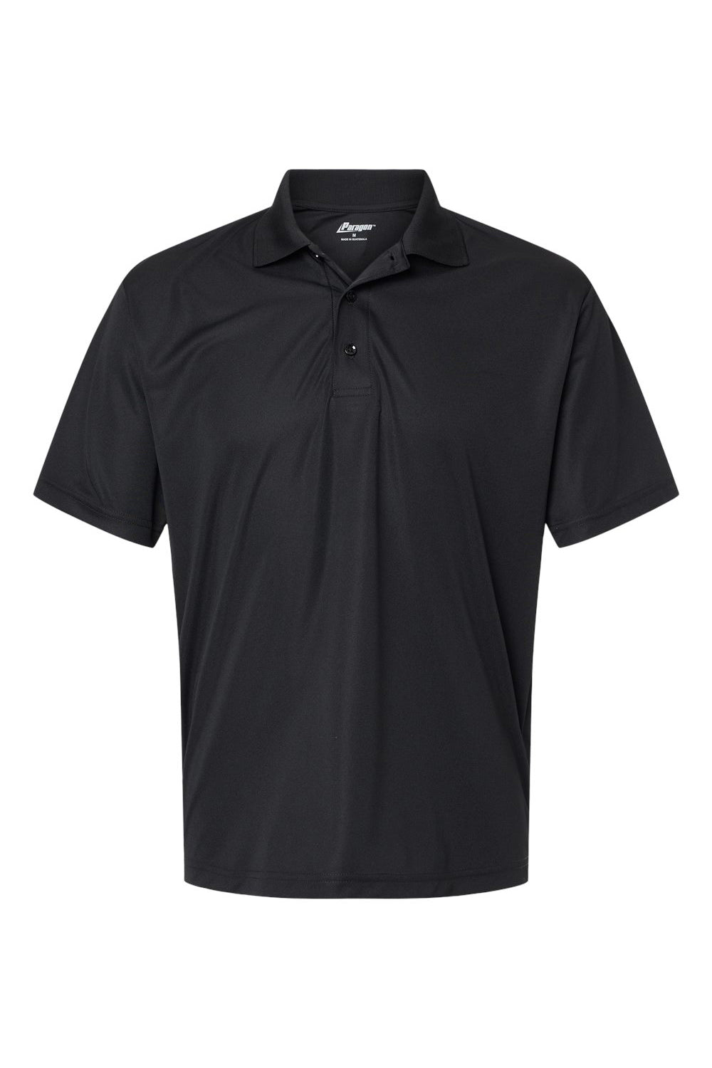 Paragon 500 Mens Sebring Performance Moisture Wicking Short Sleeve Polo Shirt Black Flat Front