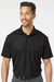 Paragon 500 Mens Sebring Performance Moisture Wicking Short Sleeve Polo Shirt Black Model Front