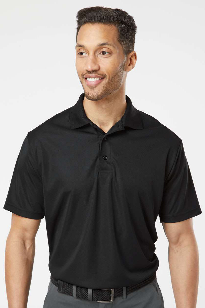 Paragon 500 Mens Sebring Performance Moisture Wicking Short Sleeve Polo Shirt Black Model Front