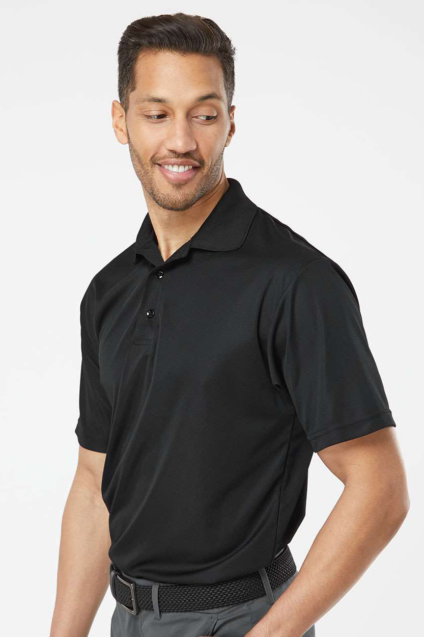 Paragon 500 Mens Sebring Performance Moisture Wicking Short Sleeve Polo Shirt Black Model Side