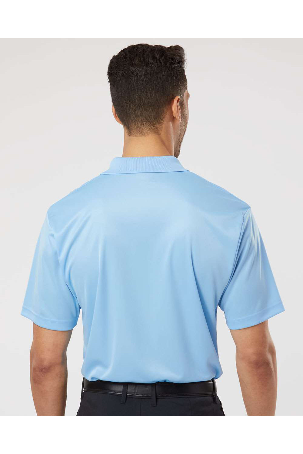 Paragon 500 Mens Sebring Performance Short Sleeve Polo Shirt Blue Mist Model Back