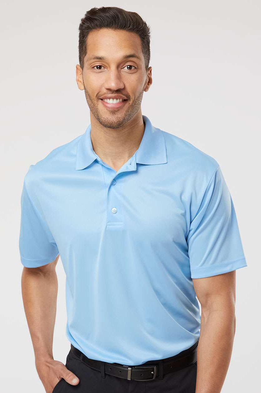 Paragon 500 Mens Sebring Performance Moisture Wicking Short Sleeve Polo Shirt Blue Mist Model Front
