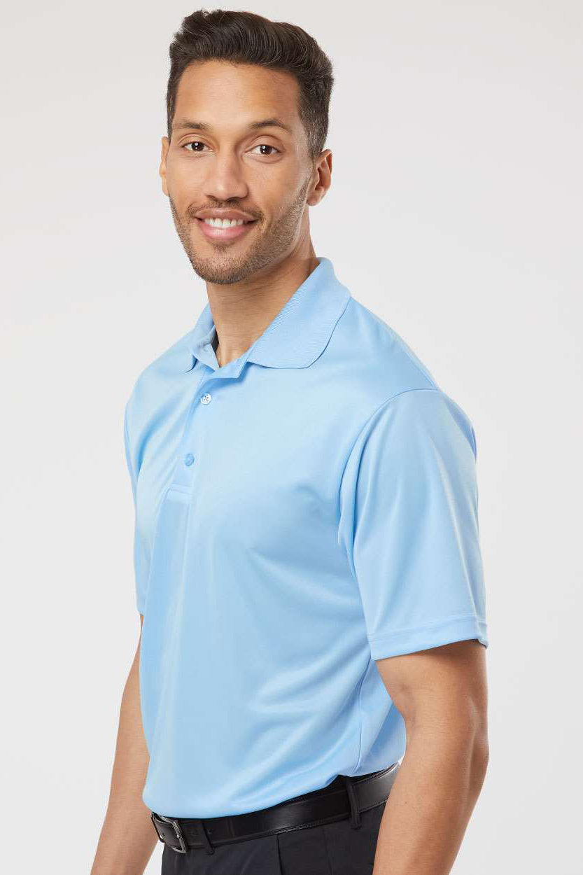 Paragon 500 Mens Sebring Performance Moisture Wicking Short Sleeve Polo Shirt Blue Mist Model Side