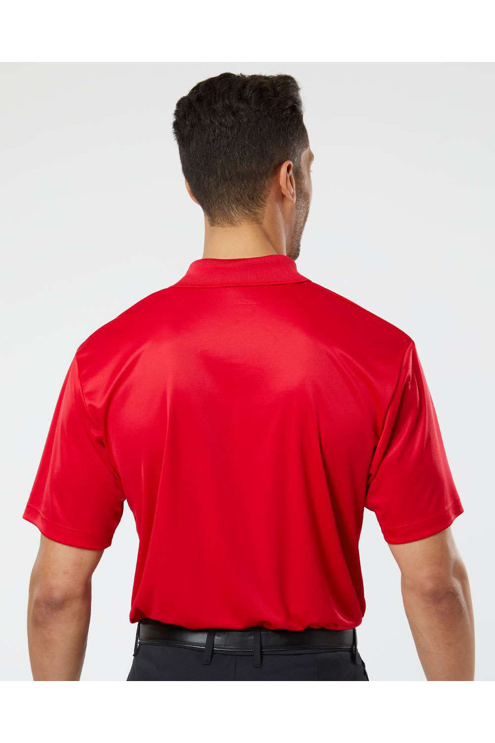 Paragon 500 Mens Sebring Performance Short Sleeve Polo Shirt Deep Red Model Back
