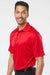 Paragon 500 Mens Sebring Performance Moisture Wicking Short Sleeve Polo Shirt Deep Red Model Side