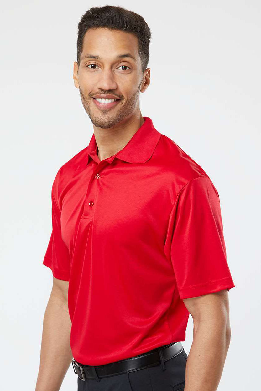 Paragon 500 Mens Sebring Performance Moisture Wicking Short Sleeve Polo Shirt Deep Red Model Side