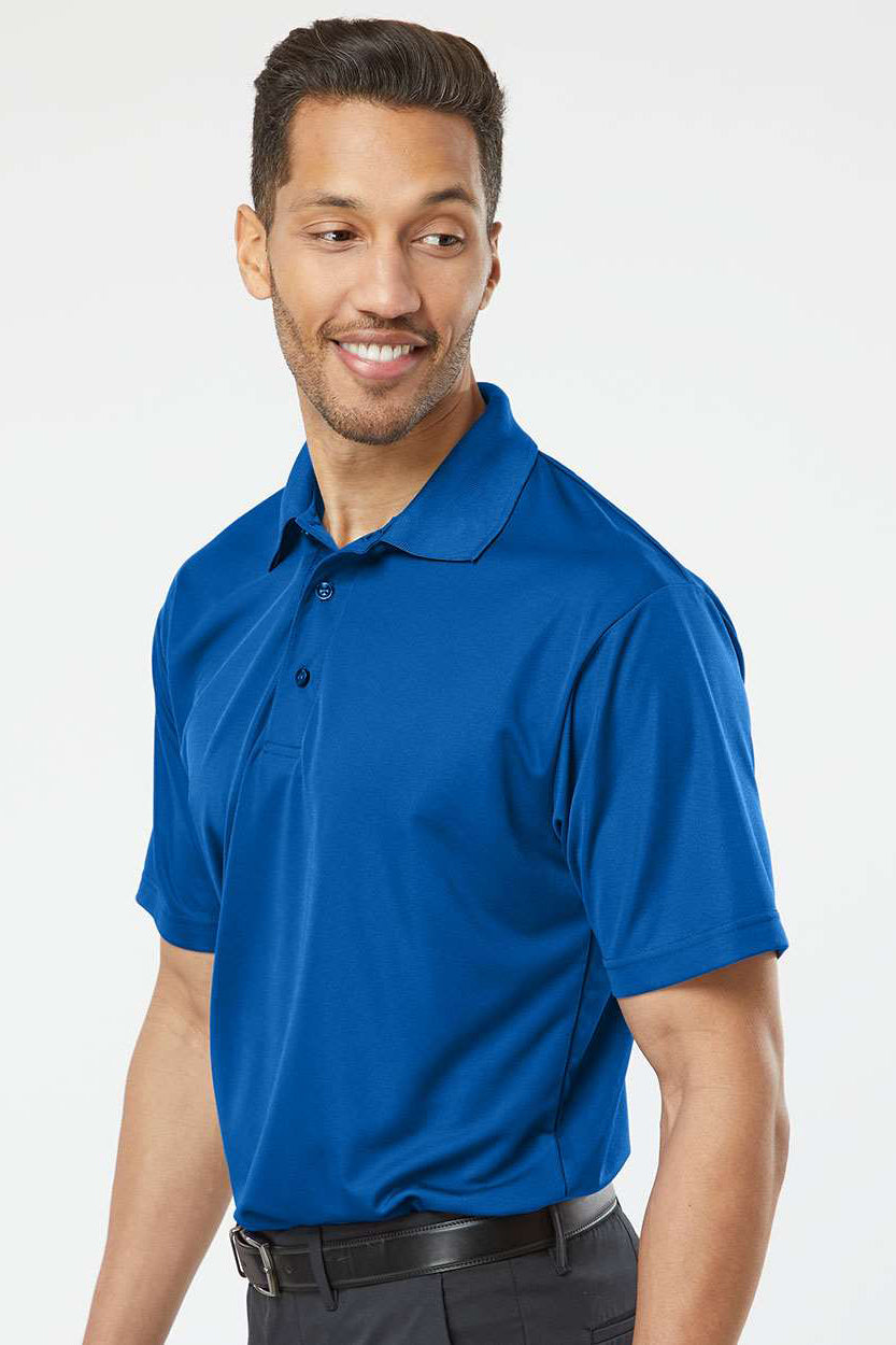 Paragon 500 Mens Sebring Performance Moisture Wicking Short Sleeve Polo Shirt Deep Royal Blue Model Side