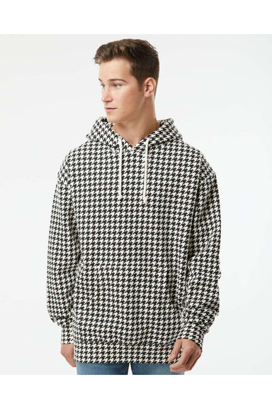 Independent Trading Co. IND4000 Mens Hooded Sweatshirt Hoodie Houndstooth Model Front