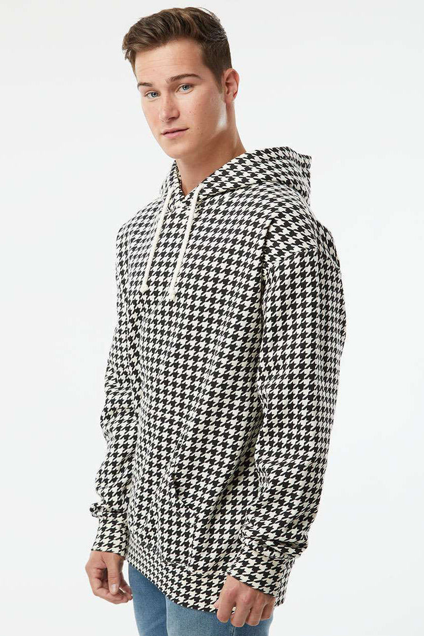 Independent Trading Company IND4000 Mens Hooded Sweatshirt Hoodie w/ Pouch Pocket Houndstooth Model Side