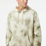 Independent Trading Company Mens Tie-Dye Hooded Sweatshirt Hoodie w/ Pouch Pocket - Olive Green