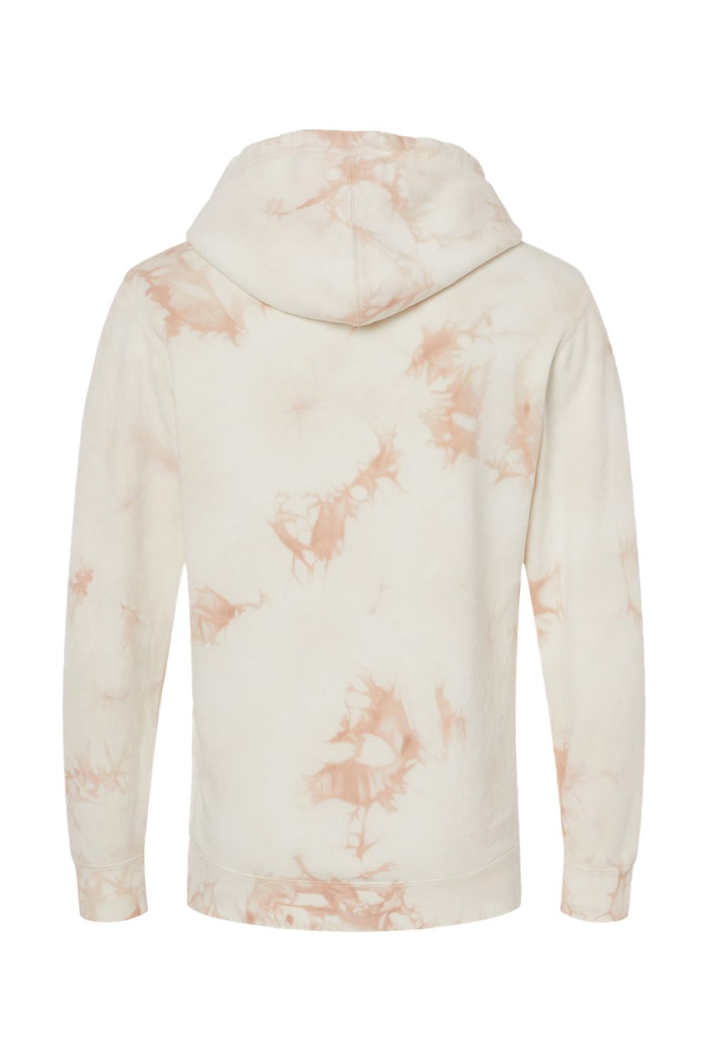 Independent Trading Company PRM4500TD Mens Tie-Dye Hooded Sweatshirt Hoodie w/ Pouch Pocket Dusty Pink Flat Back