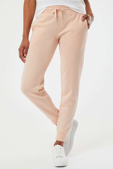 Independent Trading Company PRM20PNT Womens California Wave Wash Sweatpants w/ Pockets Blush Pink Model Front
