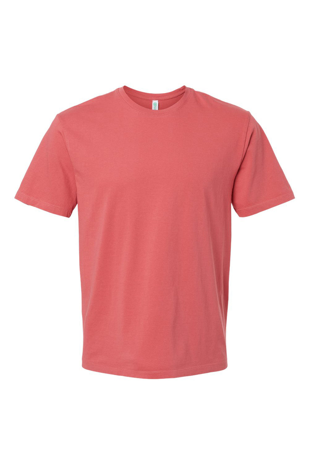 SoftShirts 400 Mens Organic Short Sleeve Crewneck T-Shirt Brick Flat Front