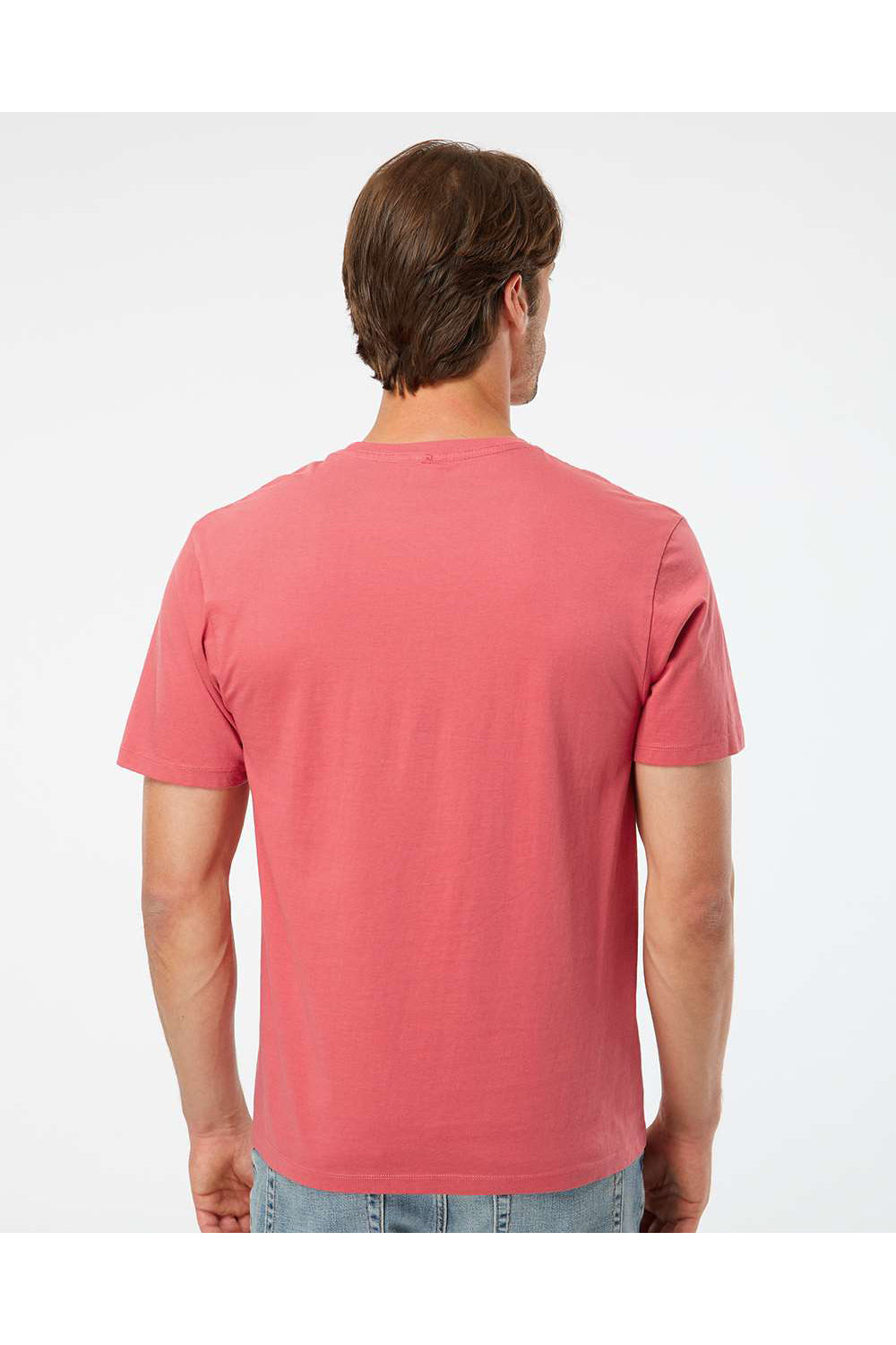 SoftShirts 400 Mens Organic Short Sleeve Crewneck T-Shirt Brick Model Back