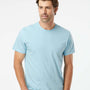 SoftShirts Mens Organic Short Sleeve Crewneck T-Shirt - Chambray Blue - NEW