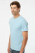 SoftShirts 400 Mens Organic Short Sleeve Crewneck T-Shirt Chambray Blue Model Side