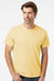 SoftShirts 400 Mens Organic Short Sleeve Crewneck T-Shirt Wheat Yellow Model Front