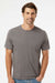 SoftShirts 400 Mens Organic Short Sleeve Crewneck T-Shirt Graphite Grey Model Front