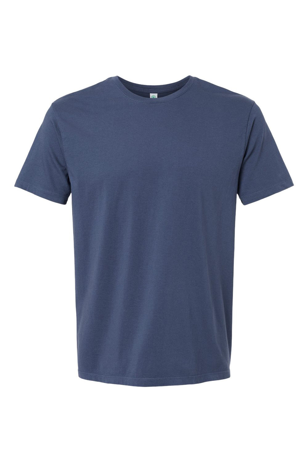 SoftShirts 400 Mens Organic Short Sleeve Crewneck T-Shirt Navy Blue Flat Front