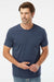 SoftShirts 400 Mens Organic Short Sleeve Crewneck T-Shirt Navy Blue Model Front