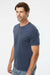 SoftShirts 400 Mens Organic Short Sleeve Crewneck T-Shirt Navy Blue Model Side