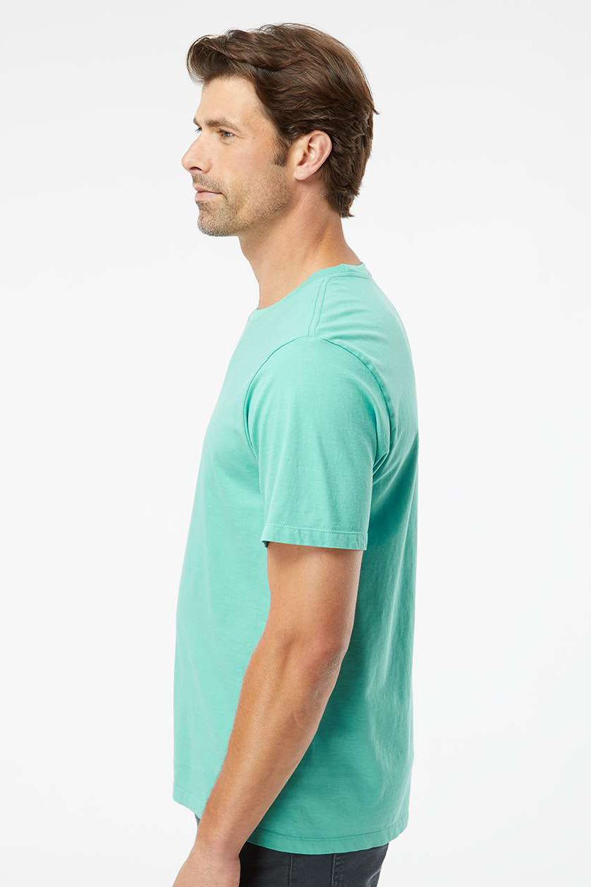 SoftShirts 400 Mens Organic Short Sleeve Crewneck T-Shirt Seafoam Green Model Side