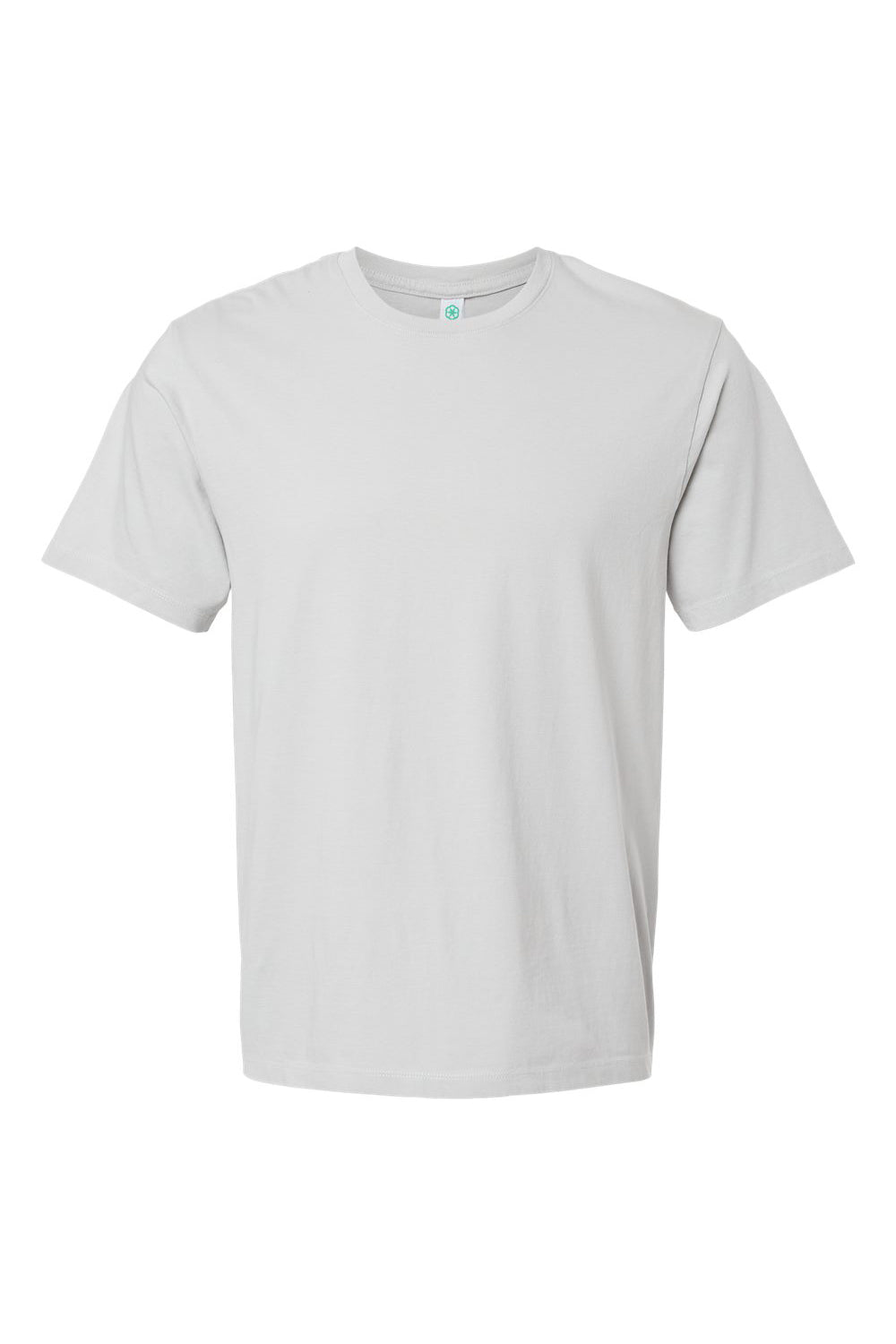 SoftShirts 400 Mens Organic Short Sleeve Crewneck T-Shirt Silver Grey Flat Front