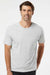 SoftShirts 400 Mens Organic Short Sleeve Crewneck T-Shirt Silver Grey Model Front