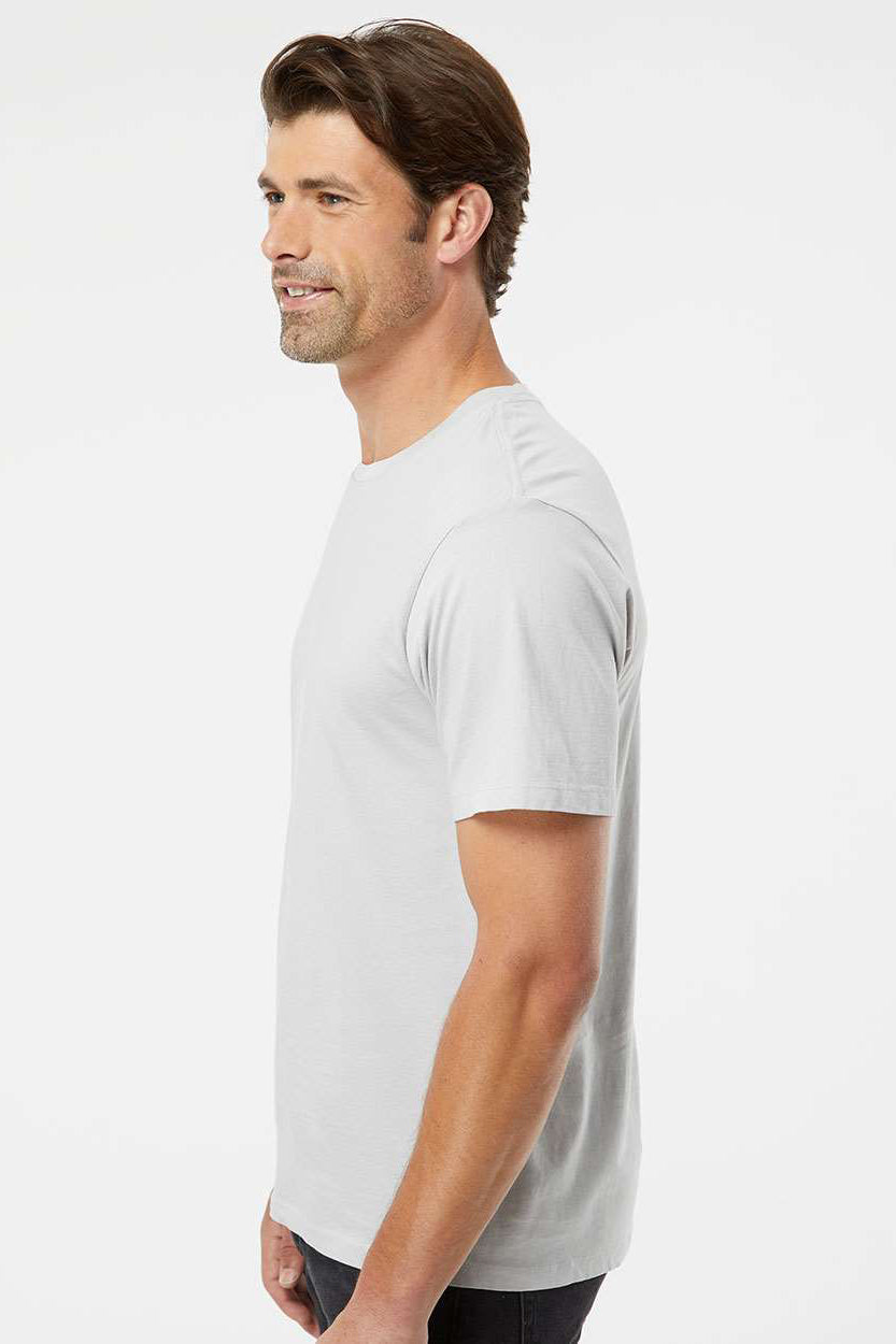 SoftShirts 400 Mens Organic Short Sleeve Crewneck T-Shirt Silver Grey Model Side