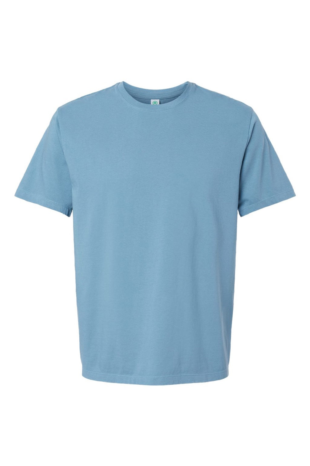 SoftShirts 400 Mens Organic Short Sleeve Crewneck T-Shirt Slate Blue Flat Front