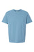 SoftShirts 400 Mens Organic Short Sleeve Crewneck T-Shirt Slate Blue Flat Front