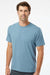 SoftShirts 400 Mens Organic Short Sleeve Crewneck T-Shirt Slate Blue Model Front